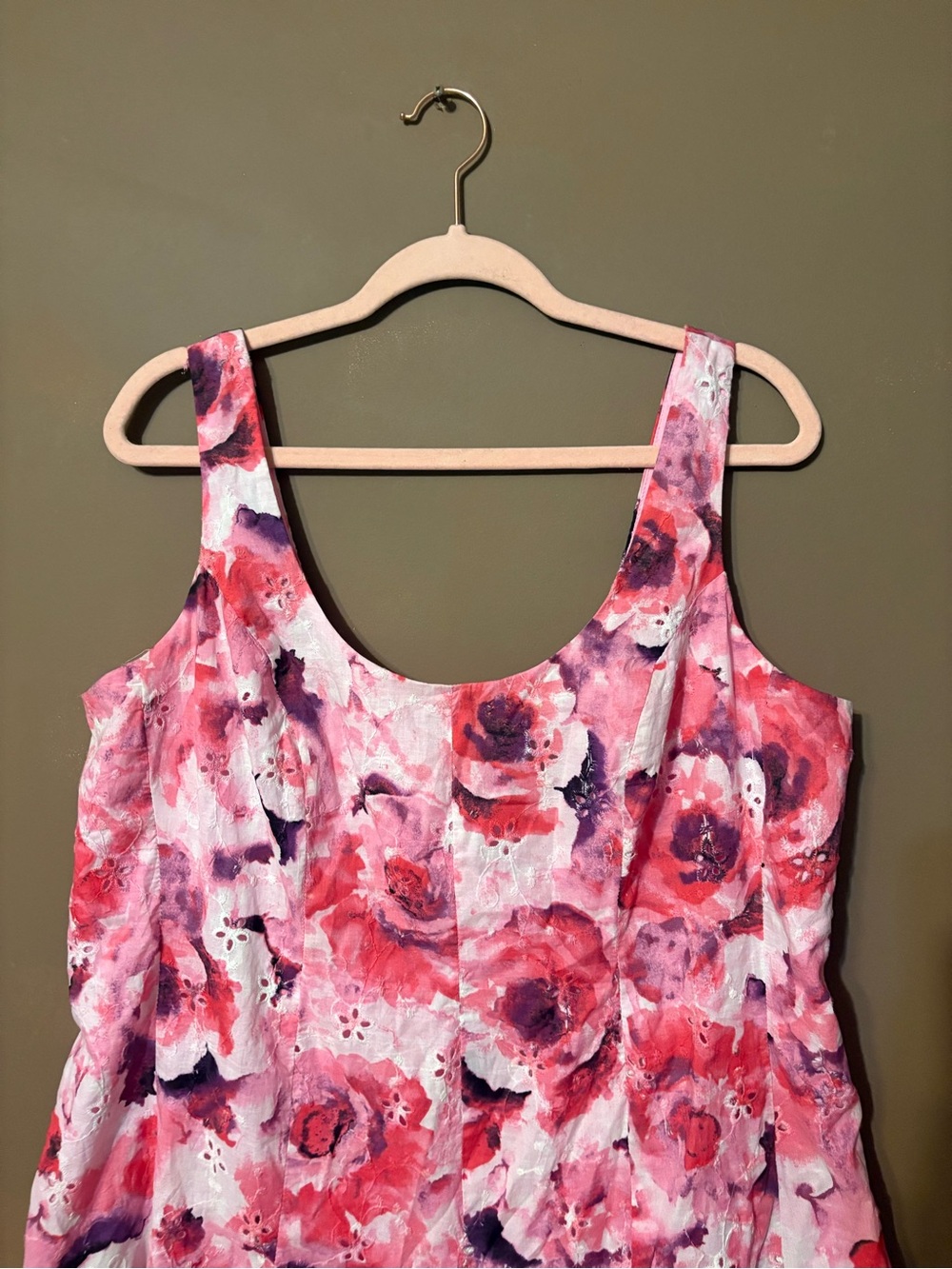 Pappagallo Pink Floral Sleeveless Scoop Neck - Picture 4 of 5